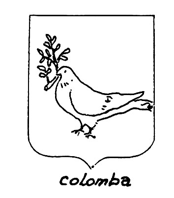 Imagen del término heráldico: Colomba
