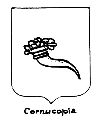 Imagem do termo heráldico: Cornucopia