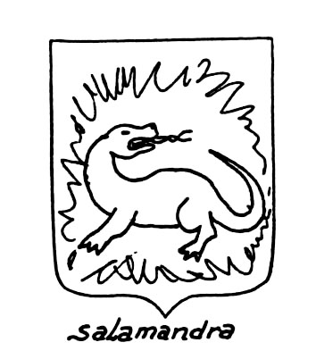 Imagem do termo heráldico: Salamandra