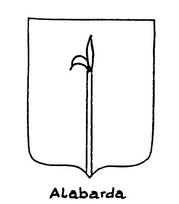 Image of the heraldic term: Alabarda