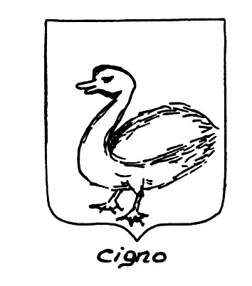 Image of the heraldic term: Cigno