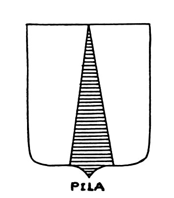 Image of the heraldic term: Pila
