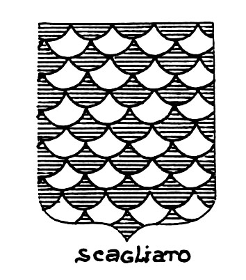 Image of the heraldic term: Scagliato