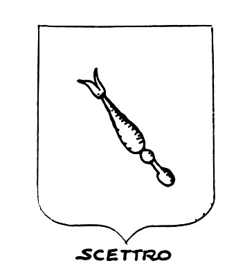 Imagen del término heráldico: Scettro