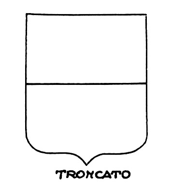 Image of the heraldic term: Troncato