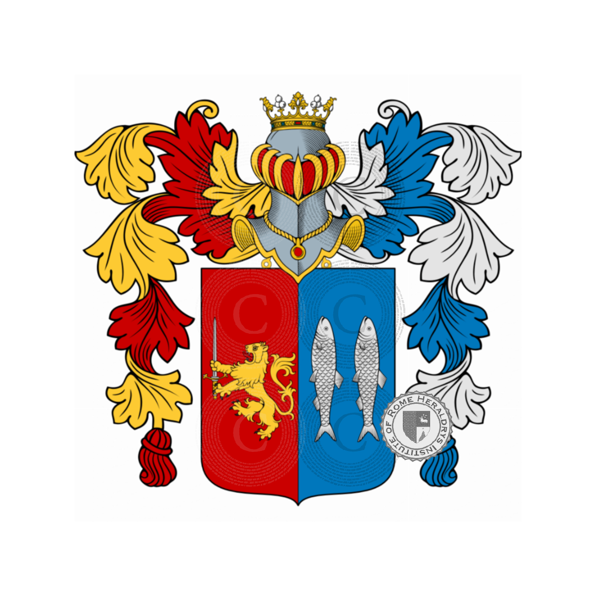 Escudo de la familiaMancini, Bernardino il Mancino,Mancini del Lion Rosso,Mancini di Lorenzo,Mancino