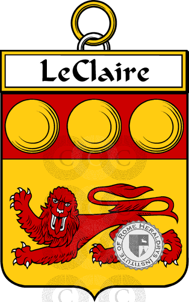 Coat of arms of family LeClaire (Claire le)