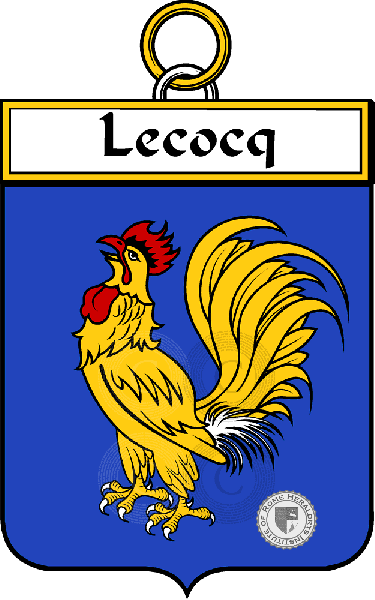 Coat of arms of family Lecocq (Cocq le)