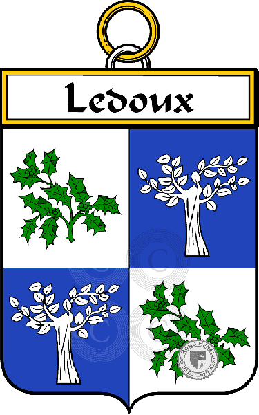 Coat of arms of family Ledoux or Doux