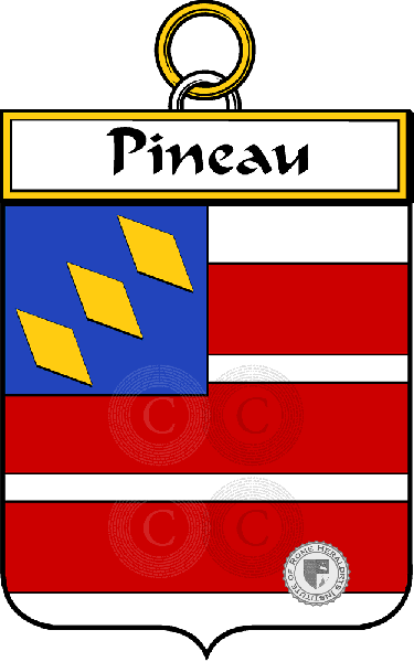 Coat of arms of family Pineau or Pinault