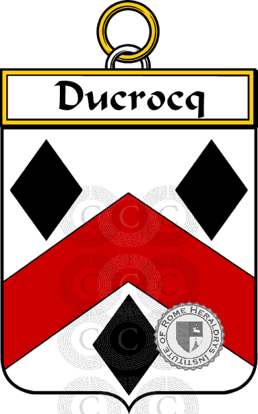 Brasão da família Ducrocq (Crocq du)