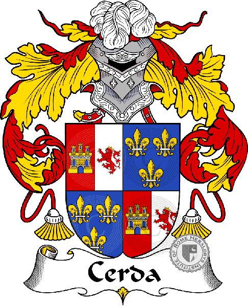 Coat of arms of family Cerda (de la)