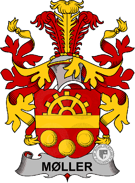 Coat of arms of family Moller (Germanic Origin)