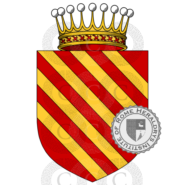 Coat of arms of family Pistoni   ref: 4377