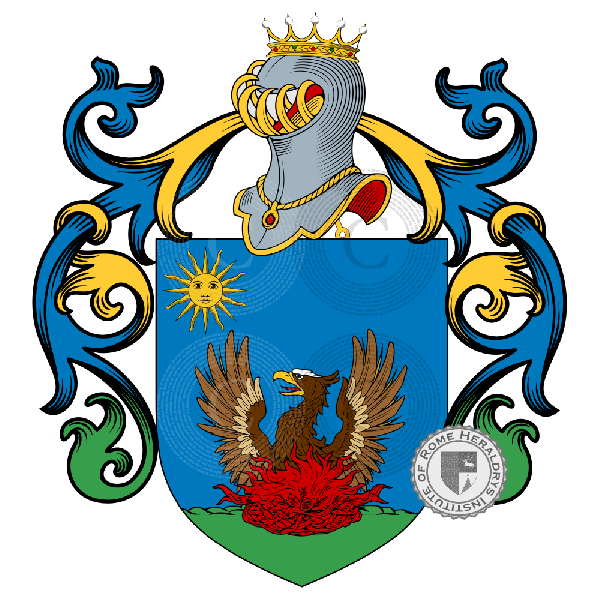 Escudo de la familia Bruggia, Bruzi, Bruzzi