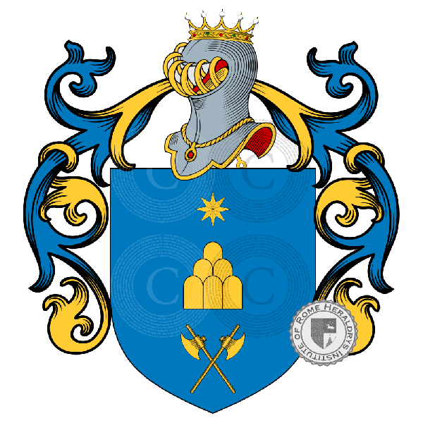 Coat of arms of family Fabbrini, Fabbrini dagli Aranci, Fabrini