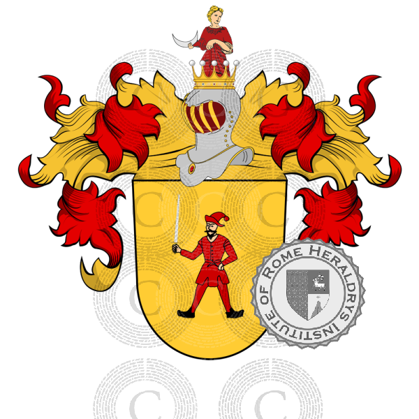 Coat of arms of family Strack   ref: 23435