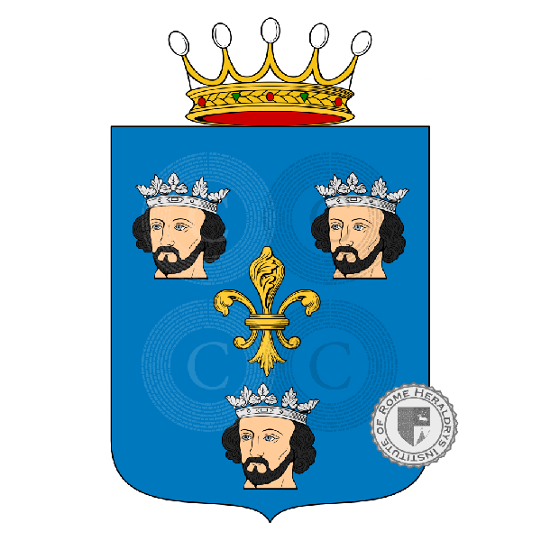 Coat of arms of family Santi o de Sanctis