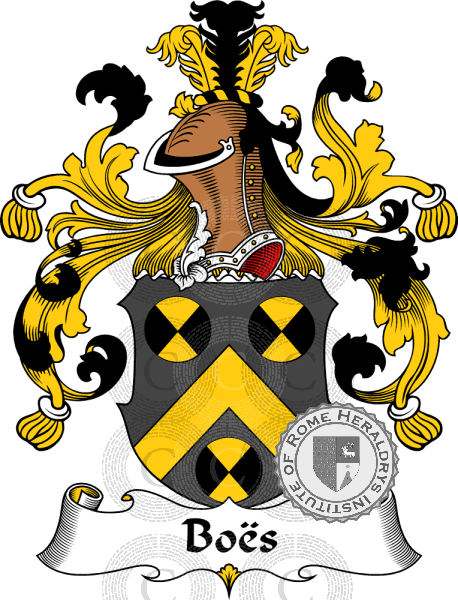 Coat of arms of family Boës   ref: 30212
