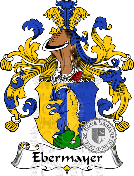 Coat of arms of family Ebermayer   ref: 30364