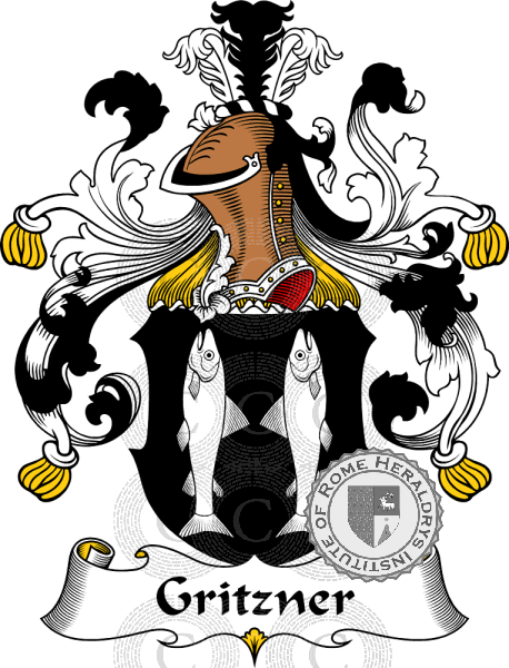 Coat of arms of family Gritzner   ref: 30653