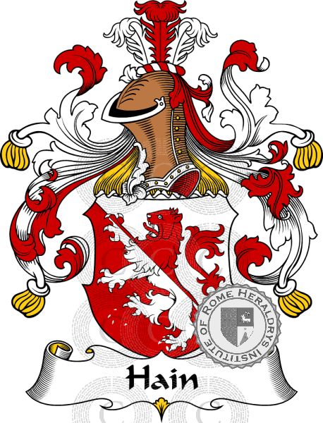 Wappen der Familie Hain   ref: 30720