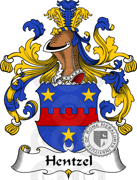 Coat of arms of family Hentzel   ref: 30843