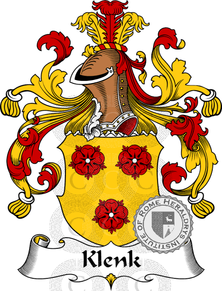 Coat of arms of family Klenk   ref: 31081