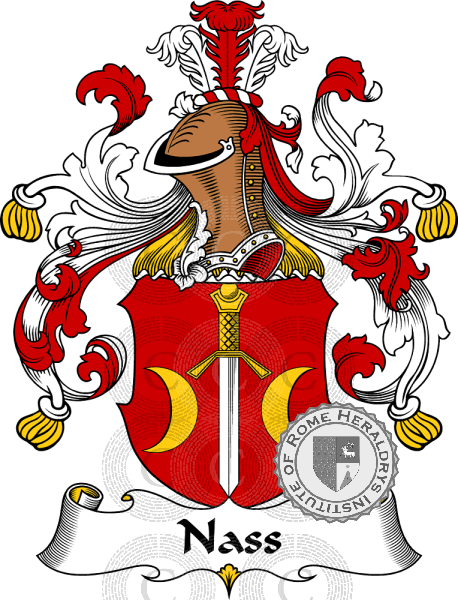 Coat of arms of family Nass   ref: 31432
