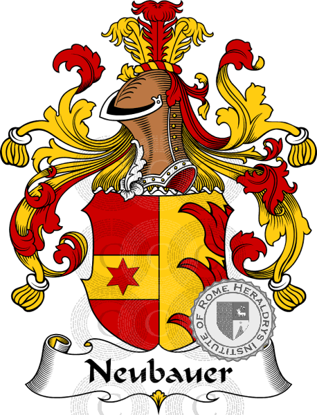 Coat of arms of family Neubauer   ref: 31444