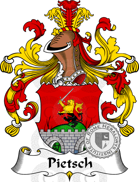 Coat of arms of family Pietsch   ref: 31563