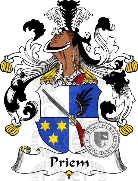 Coat of arms of family Priem   ref: 31592