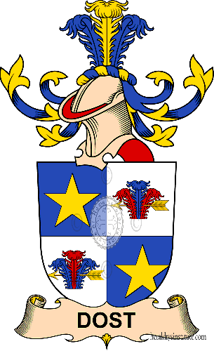 Wappen der Familie Dost de Dostenberg   ref: 32280