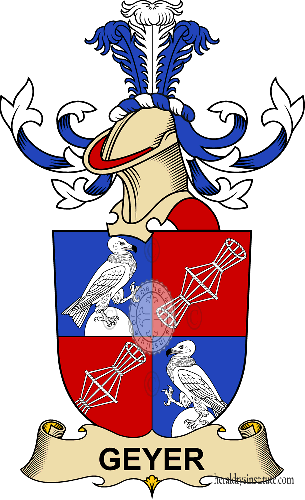 Coat of arms of family Geyer (d'Edelbach)   ref: 32370