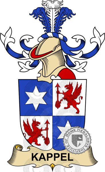 Coat of arms of family Kappel (de Savenau)   ref: 32485