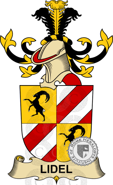 Coat of arms of family Lidel   ref: 32555