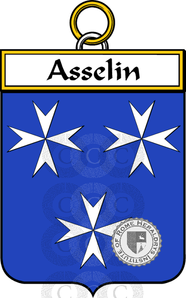 Coat of arms of family Asselin   ref: 33925