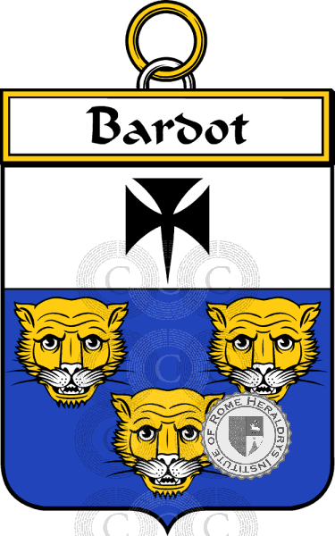 Coat of arms of family Bardot   ref: 33977