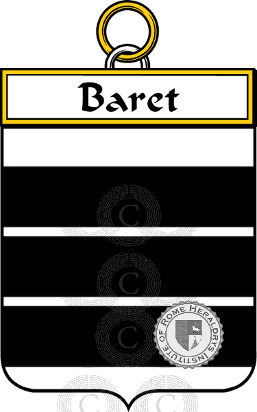 Coat of arms of family Baret   ref: 33978