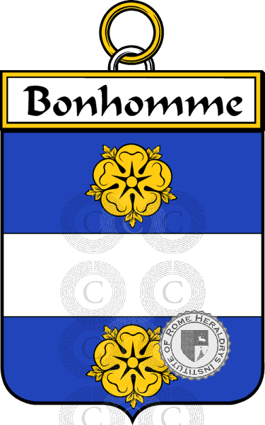 Coat of arms of family Bonhomme   ref: 34116
