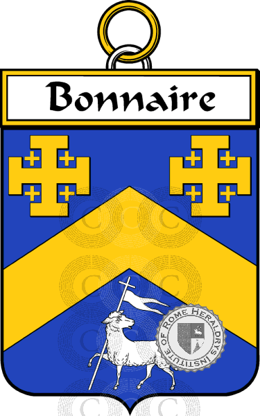 Coat of arms of family Bonnaire   ref: 34119