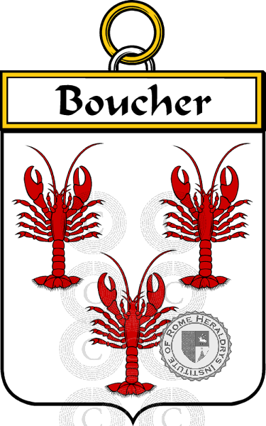 Coat of arms of family Boucher   ref: 34137