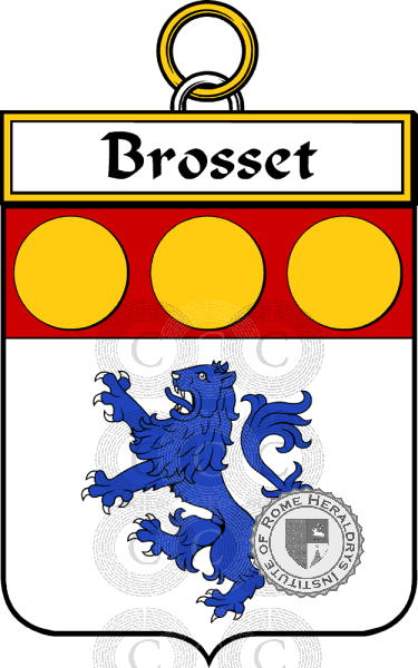 Coat of arms of family Brosset   ref: 34193