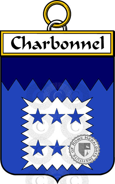 Coat of arms of family Charbonnel   ref: 34275