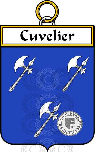 Coat of arms of family Cuvelier   ref: 34364