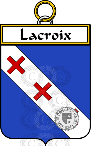 Coat of arms of family Lacroix (Croix de la)   ref: 34560