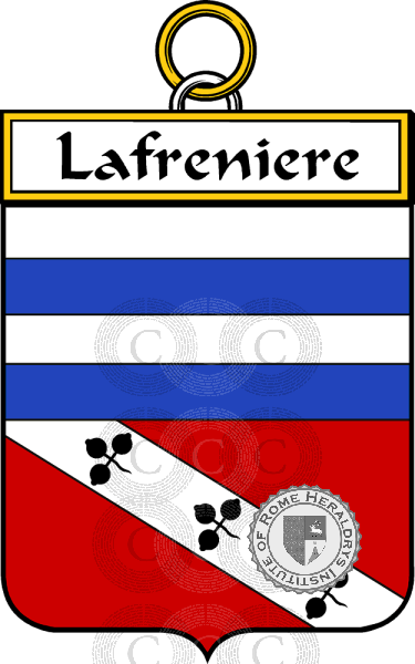 Coat of arms of family Lafreniere or Freniere   ref: 34571