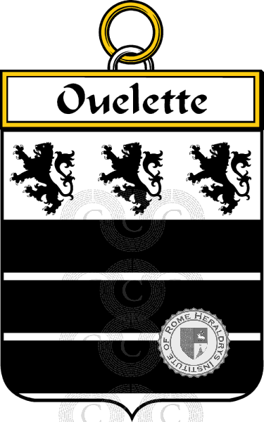 Coat of arms of family Ouelette (or Willet)   ref: 34790