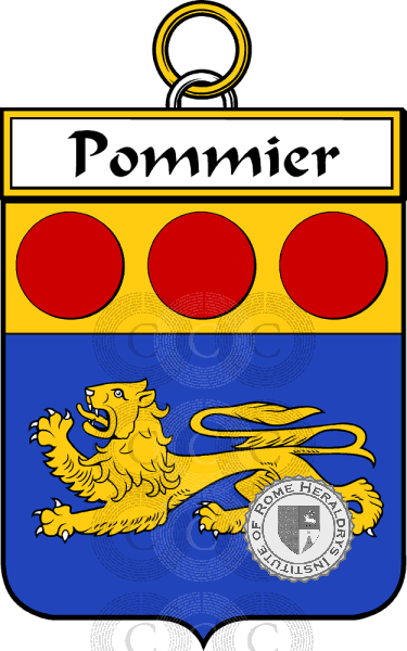 Coat of arms of family Pommier or Paulmier   ref: 34855