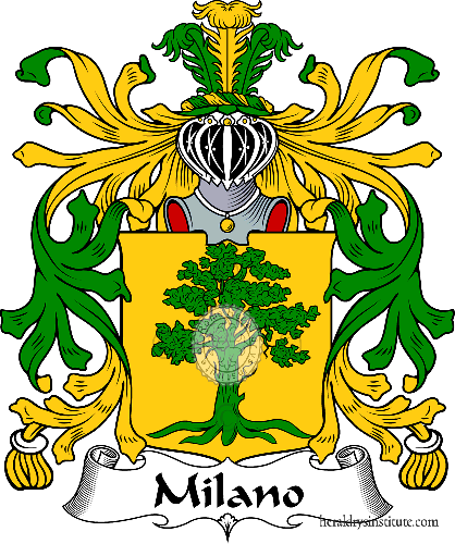 Coat of arms of family Milano   ref: 35569